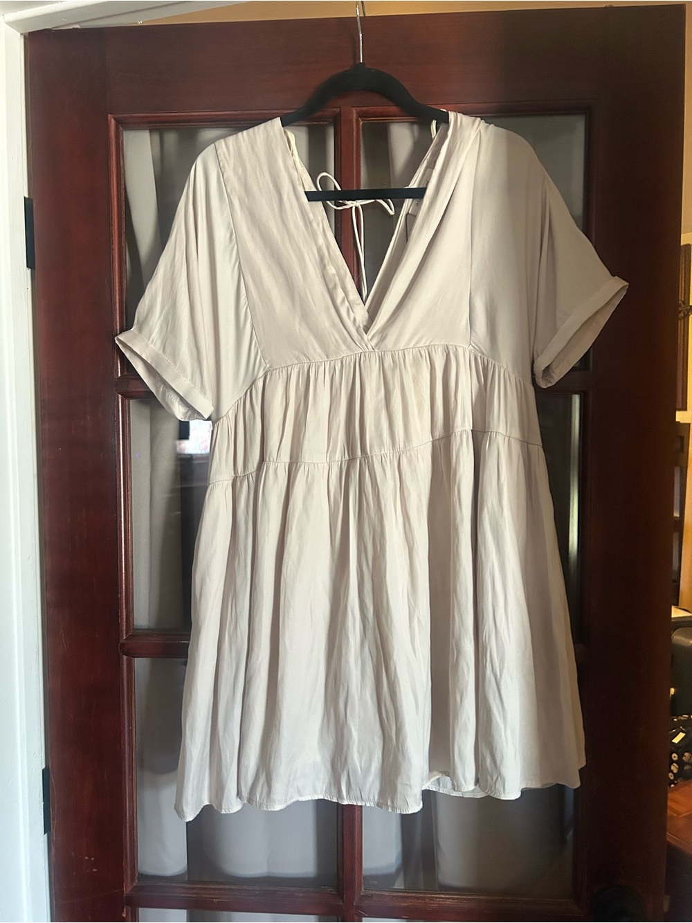 Mustard Seed Cream V-Neck Babydoll Tunic